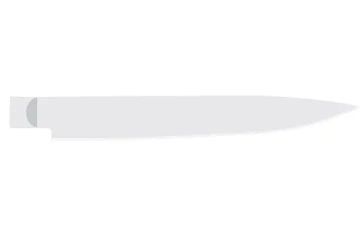 Slicing knife blade. Described under heading Slicing knife.